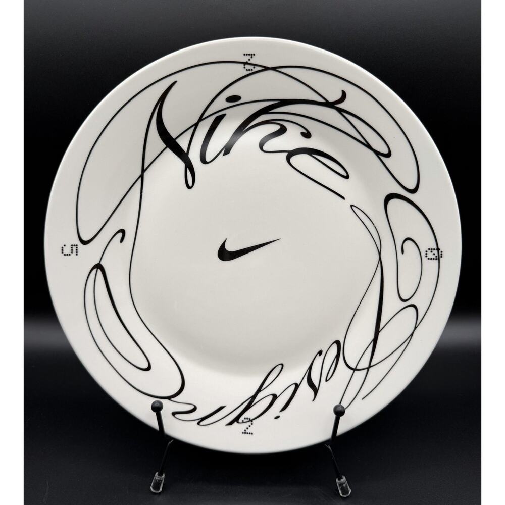 Nike Custom Swoosh Dinner Plate 10” from the Nike Design Gala 2025 Black & White